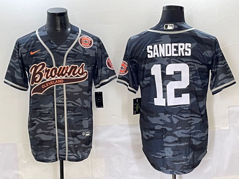 Men 2025 Cleveland Browns #12 Sanders Camo Joint Name Nike Limited NFL Jersey style 5->cleveland browns->NFL Jersey